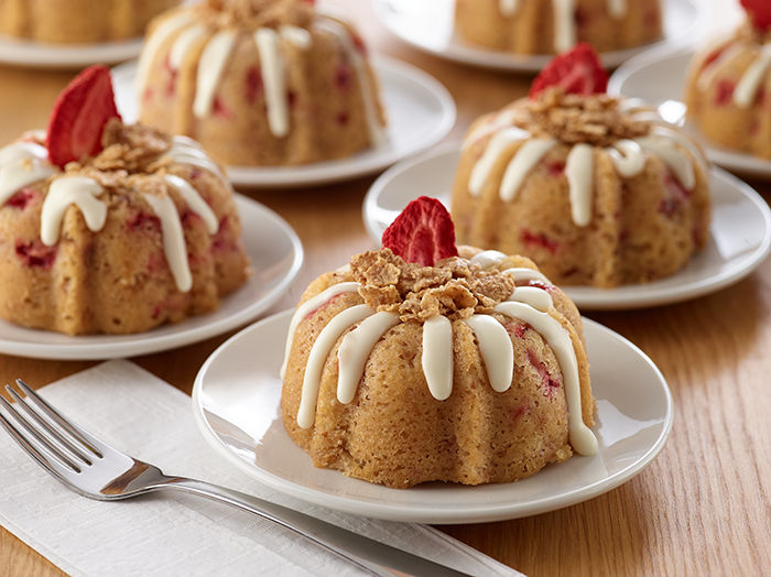 Strawberry Surprise Mini Bundt Cakes