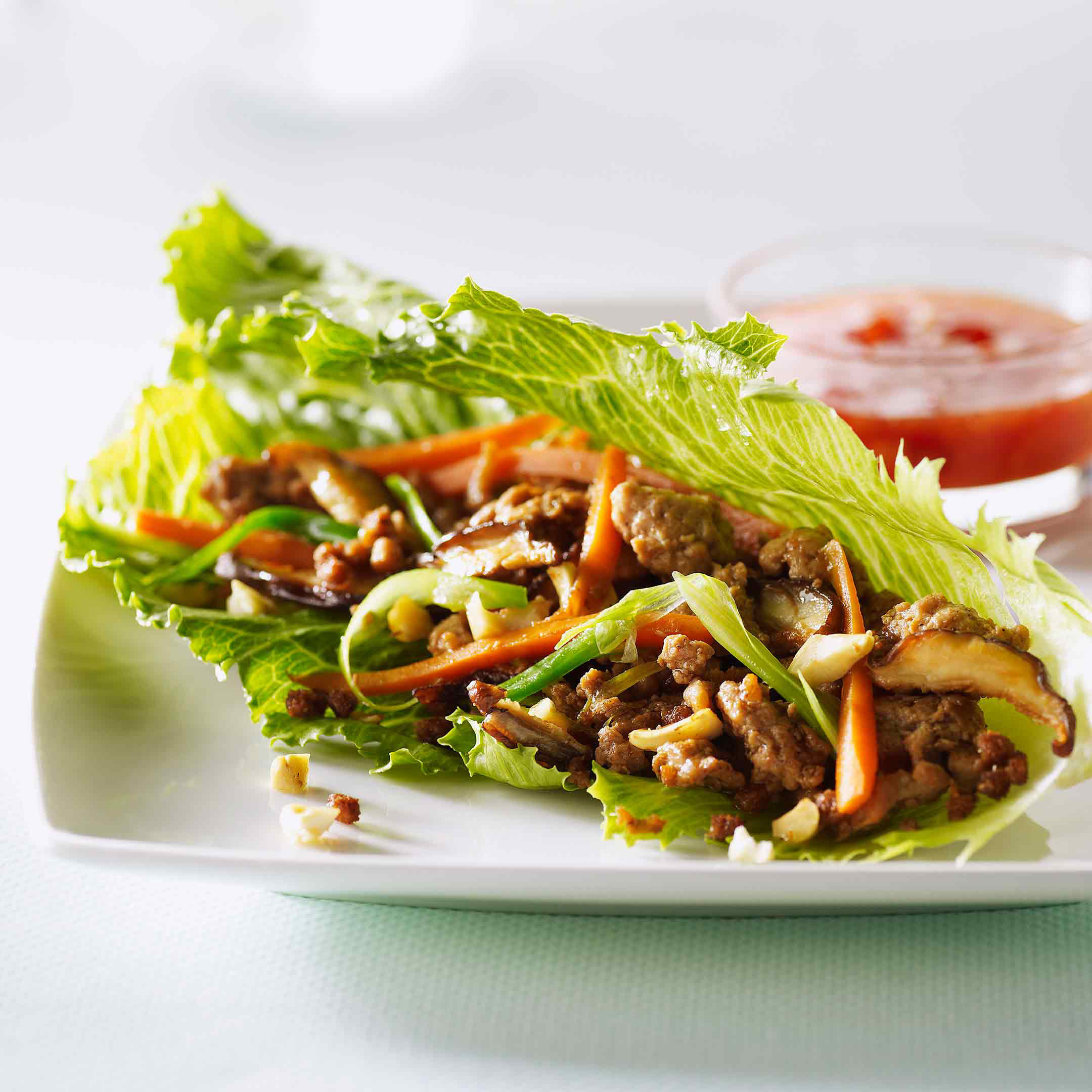 Chicken and Cashew Lettuce Wraps