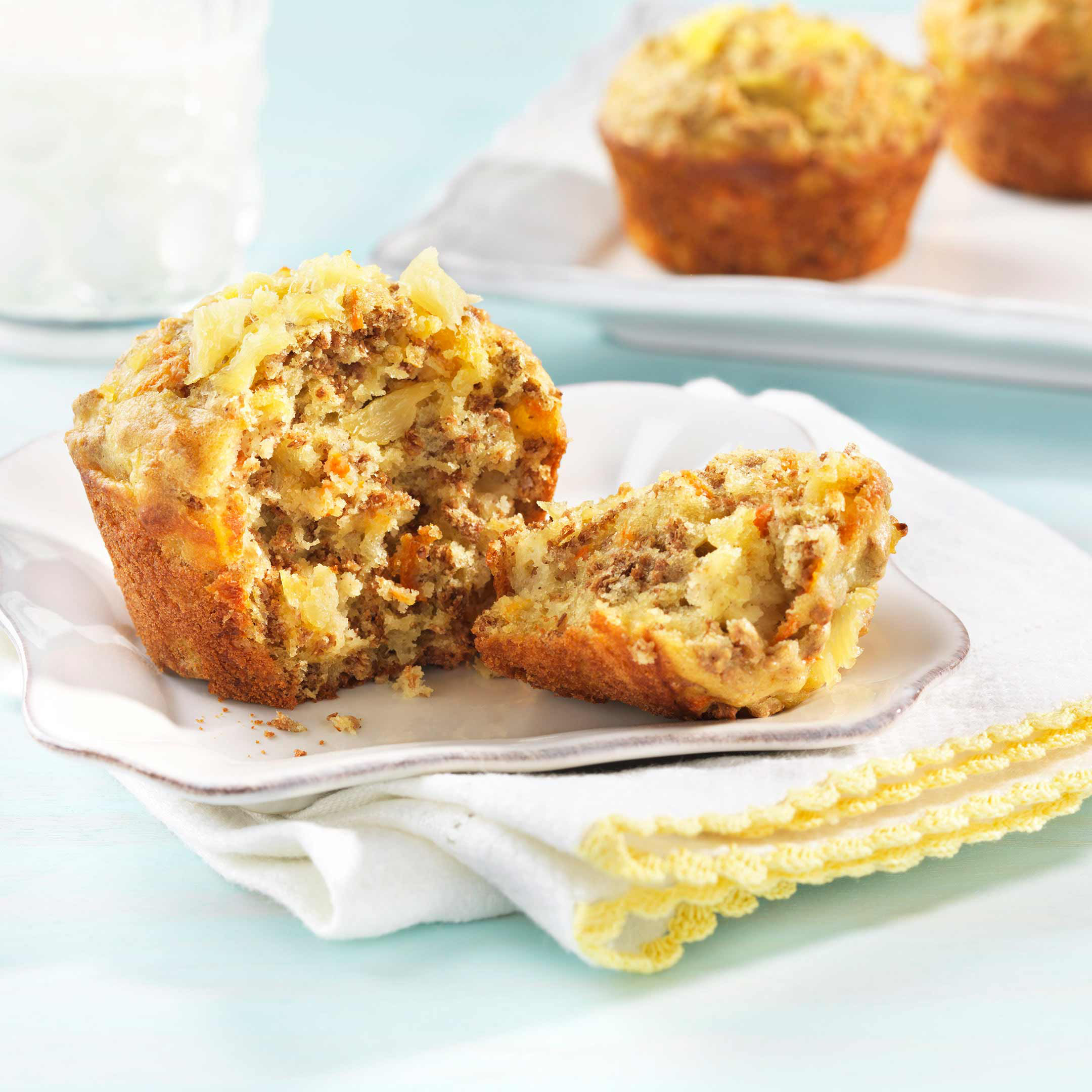 Pineapple Carrot Ginger Bran Muffins