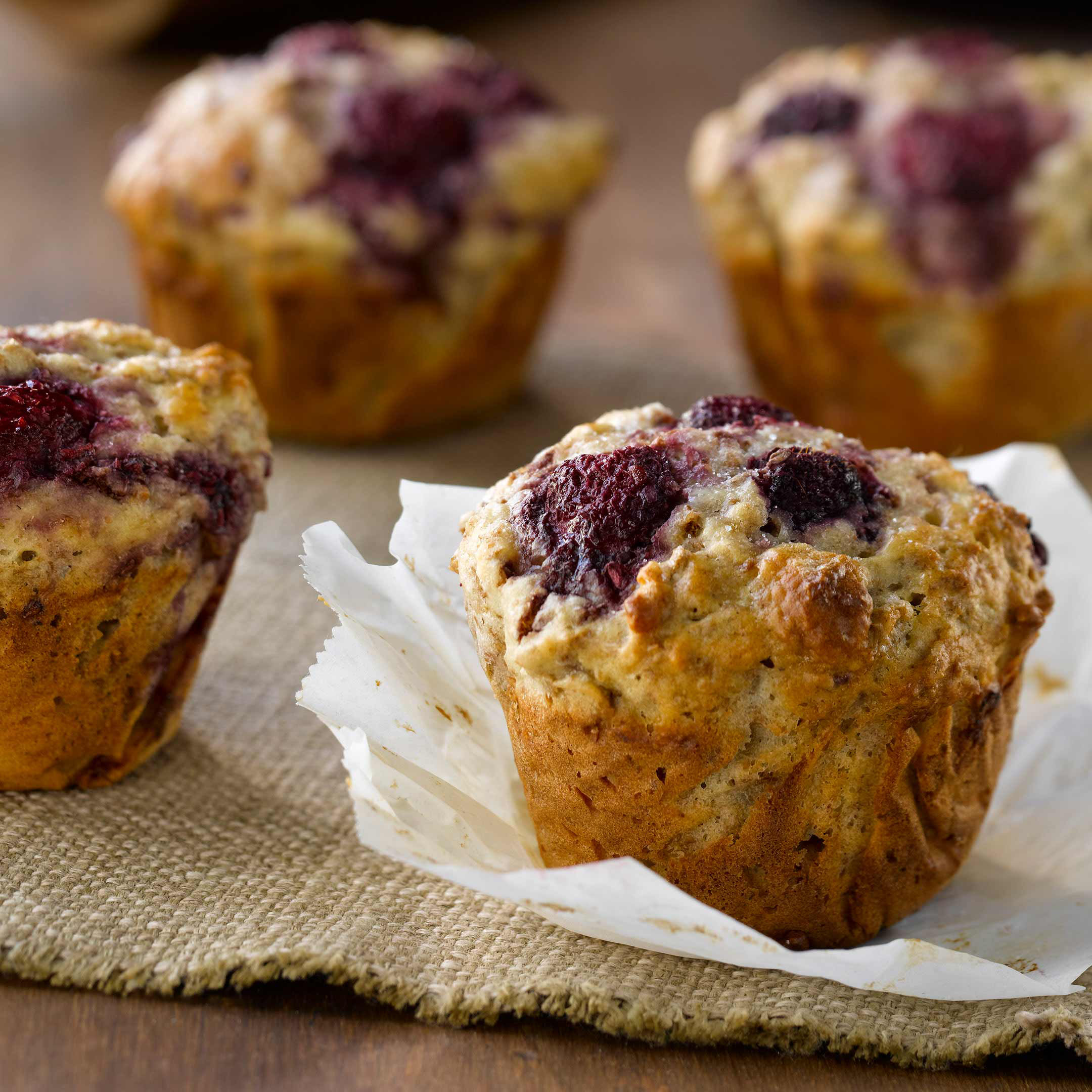 Raspberry and Vanilla Yogurt Muffins