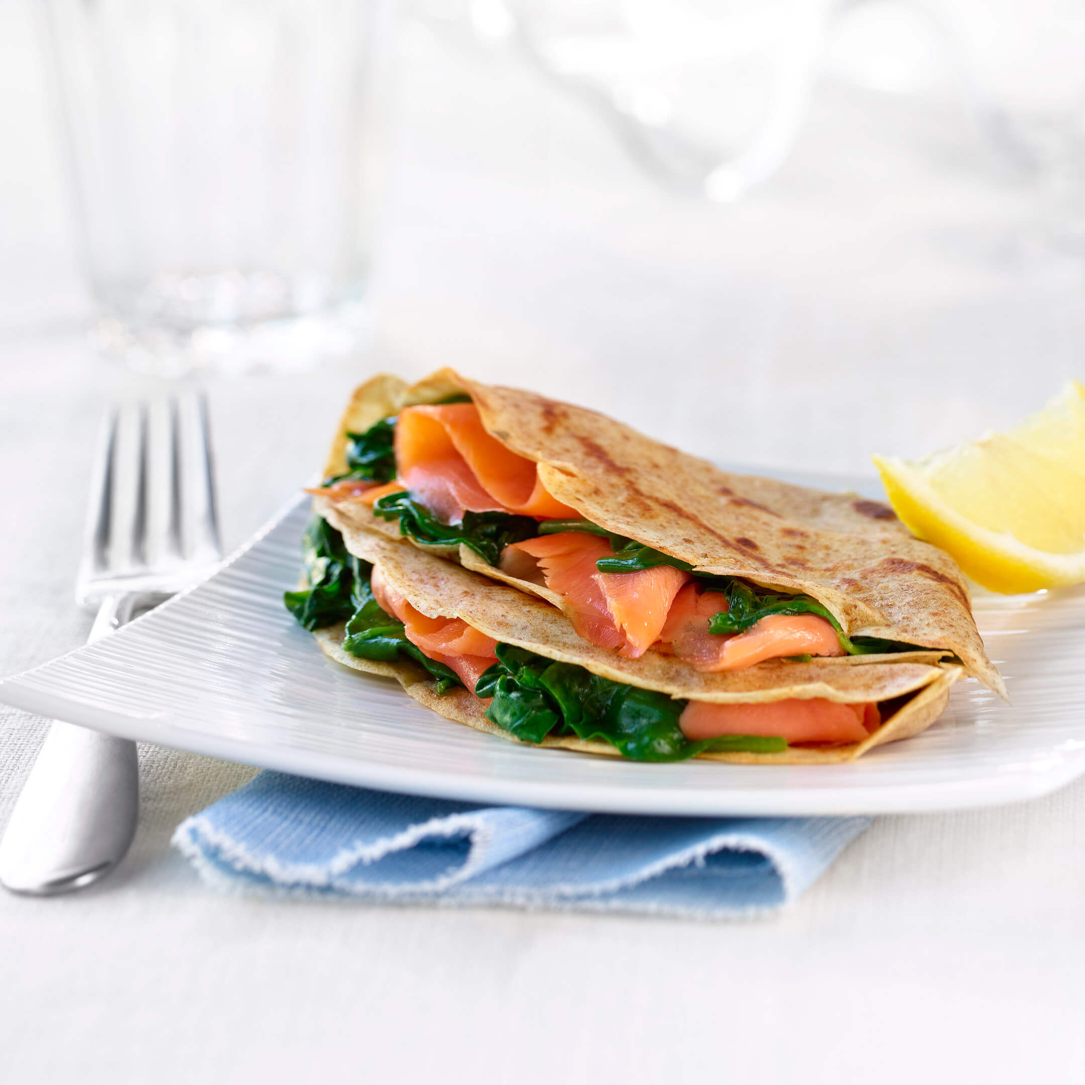 Smoked Salmon and Spinach Crepes