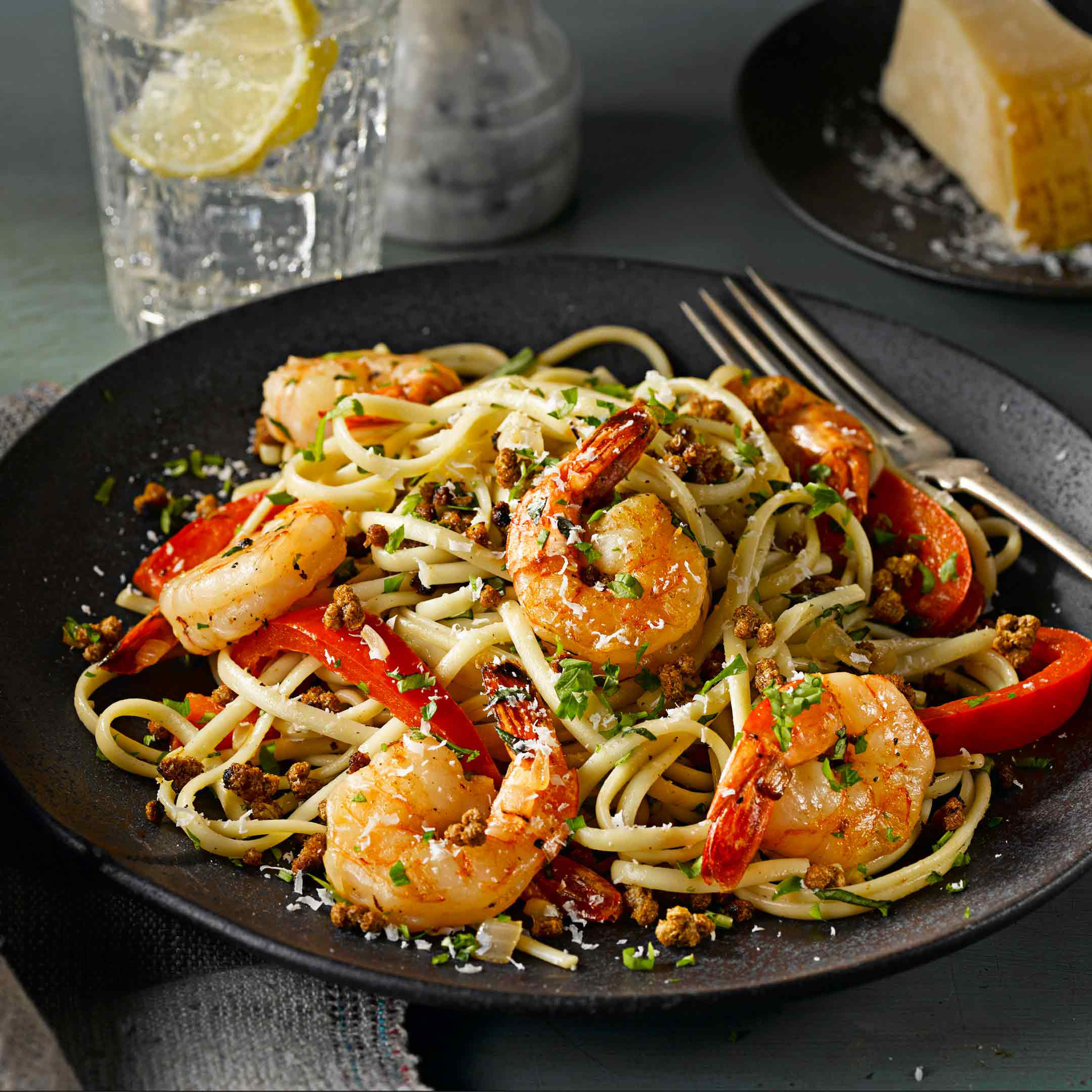 Linguine ail et crevettes 