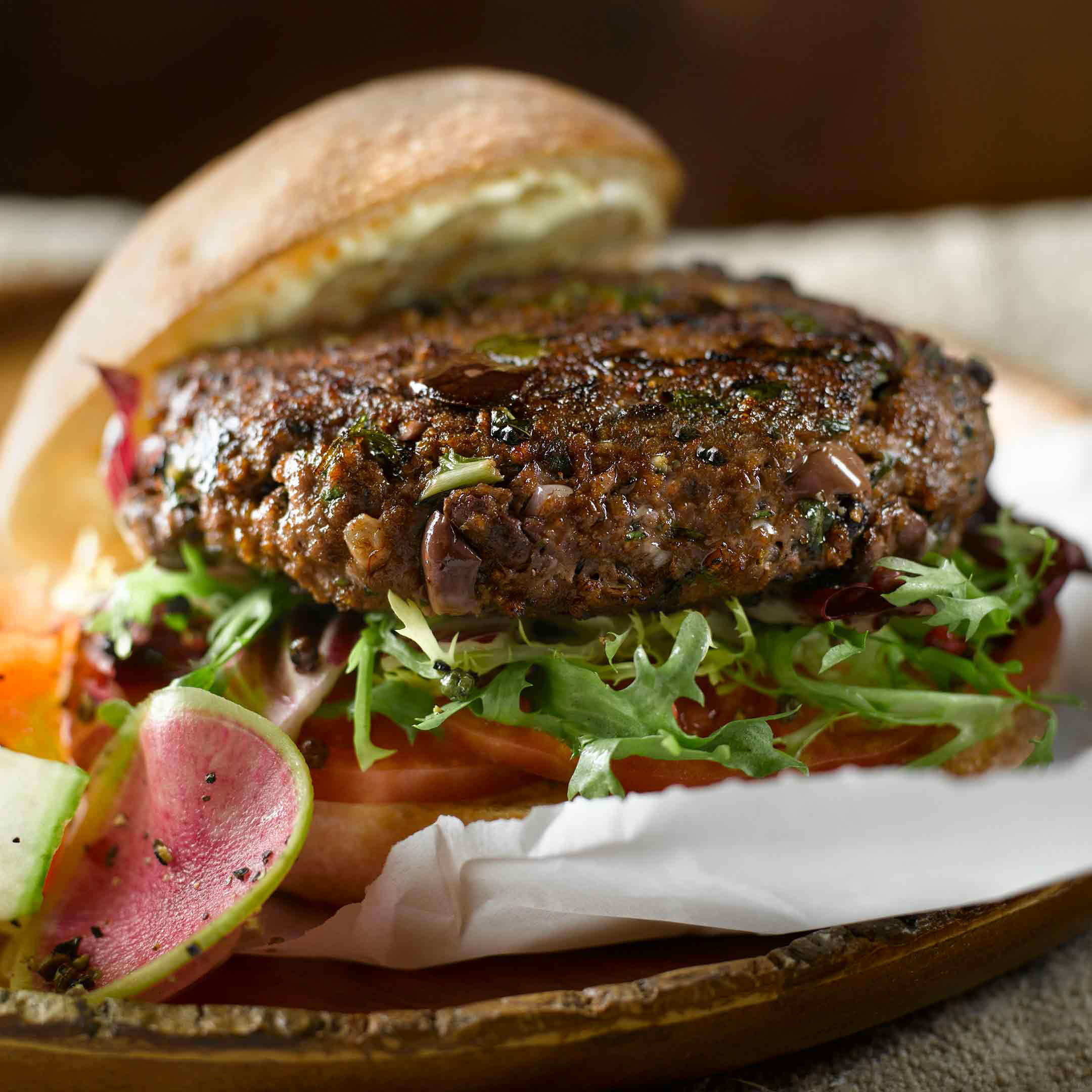 Burgers aux herbes et à l’ail