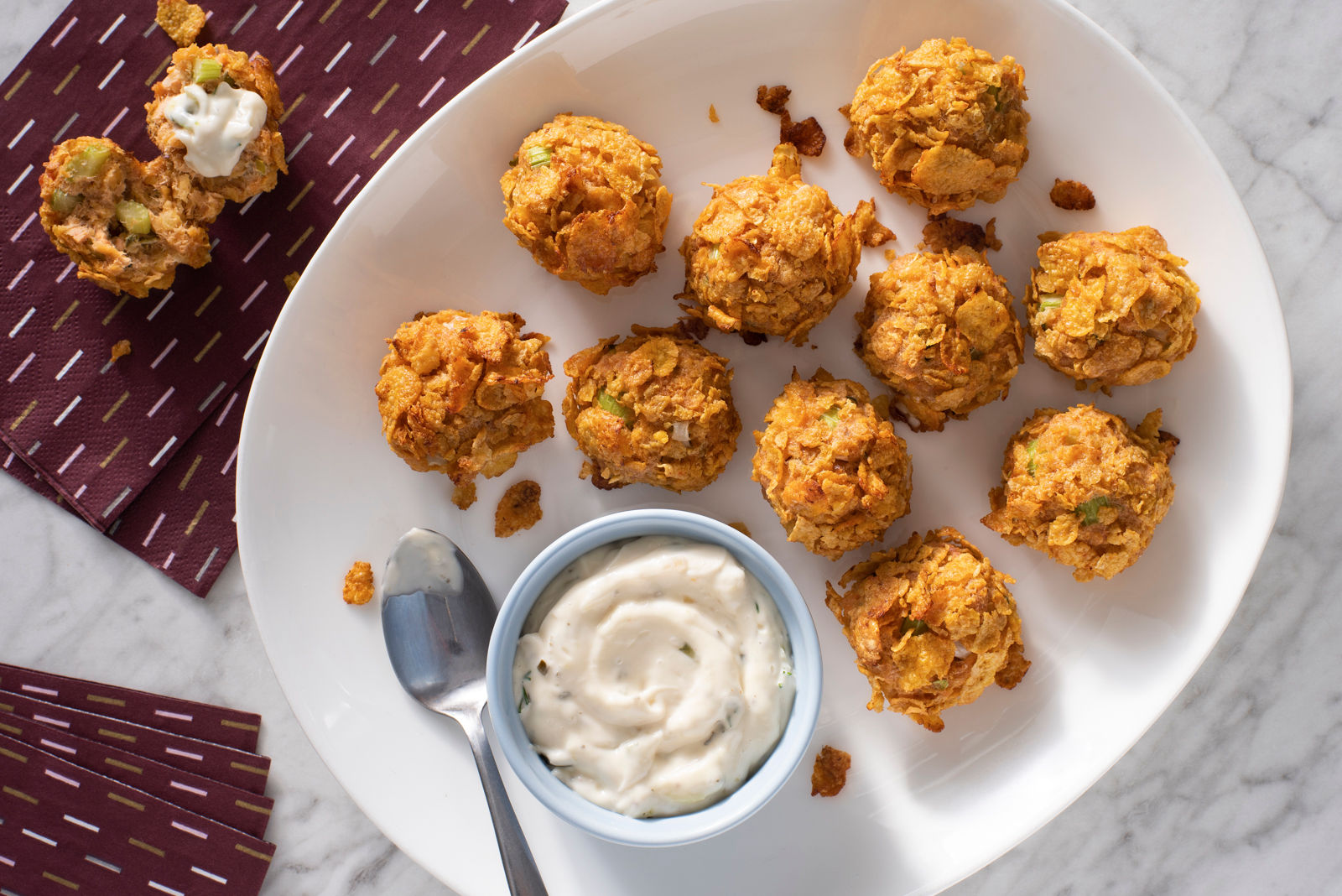 Corn Crisped Salmon Croquettes