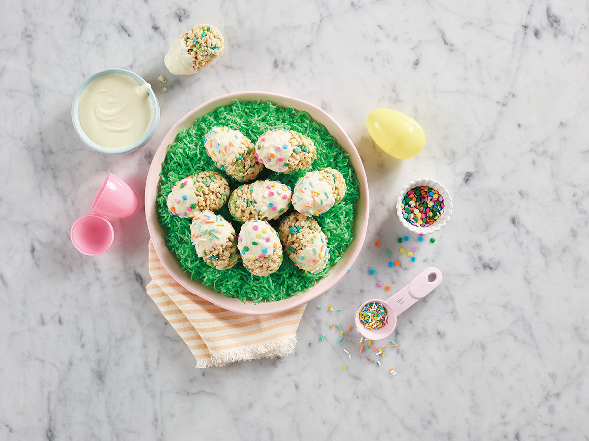 “So Egg-cited" Rice Krispies Treats™