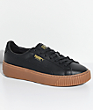 puma suede platform black white & gum shoes