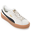puma suede platform black white & gum shoes