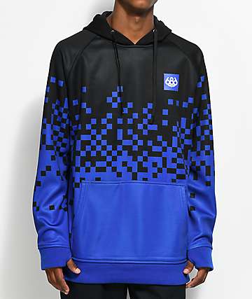 686 Knockout Bonded Black & Blue Tech Fleece Hoodie