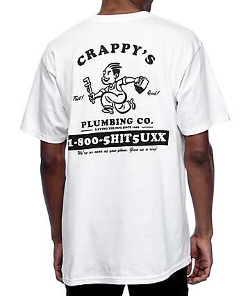 A-Lab Crappy's Plumbing White T-Shirt