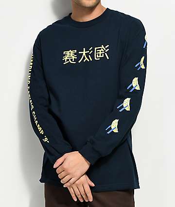A-Lab Dumpling Champ Navy Long Sleeve T-Shirt