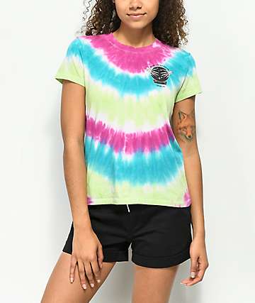 A-Lab Ezra Lucky camiseta rosa azul y verde con efecto tie dye