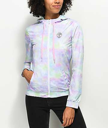 A-Lab Kenlie Alien Multi Tie Dye Windbreaker Jacket