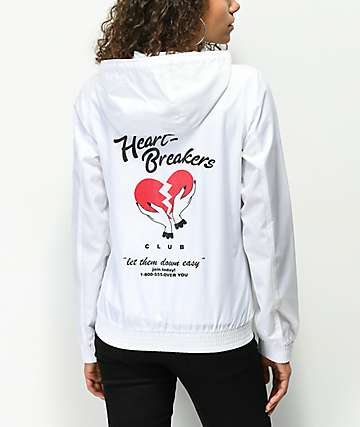 A-Lab Kenlie Heartbreaker White Windbreaker Jacket