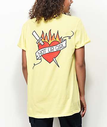 A-Lab Not Ur Girl Tat Yellow T-Shirt