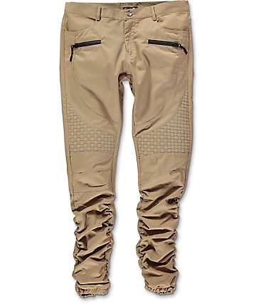 American Stitch Khaki Basket Woven Twill Bungee Jogger Pants