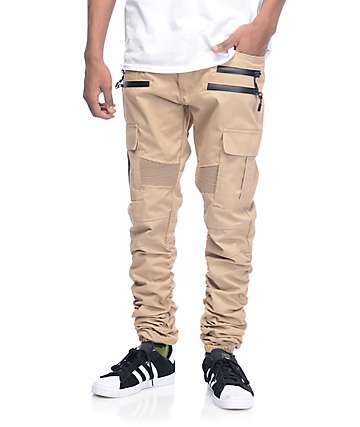 American Stitch Khaki Cargo Moto Twill Bungee Jogger Pants