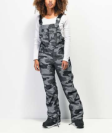 Aperture Adventure Grey Camo 10K Snowboard Bib Pants