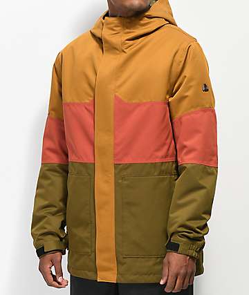 Aperture Peak Khaki, Red & Green 10K Snowboard Jacket
