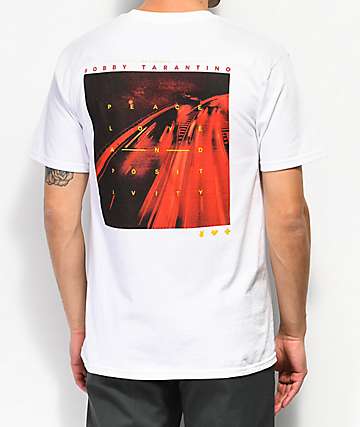 Bobby Tarantino by Logic Peace Love Positivity White T-Shirt