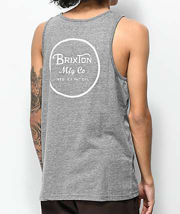 Brixton Wheeler camiseta sin mangas en gris jaspeado y blanco