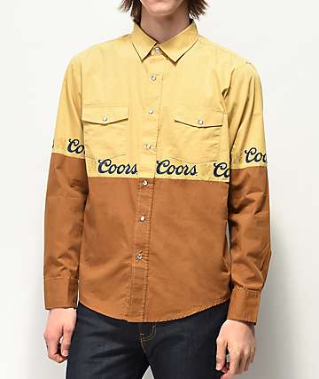 Brixton x Coors Banquet Suds Woven Long Sleeve Button Up Shirt