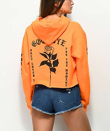 By Samii Ryan Lust sudadera corta con capucha de color naranja