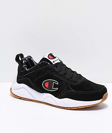 Champion 93 Eighteen Big C zapatos de ante en negro y blanco