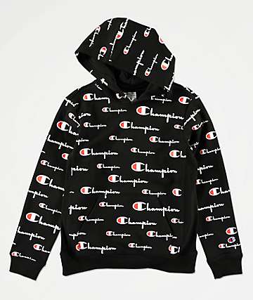 champion hoodie written all over