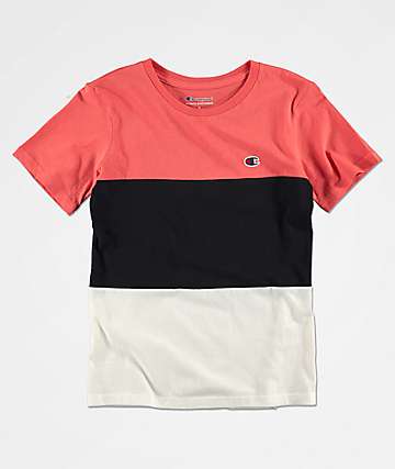 Champion Boys Heritage Colorblock Red, Black & White T-Shirt