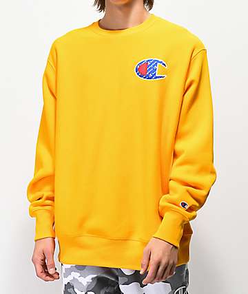 yellow champion hoodie zumiez