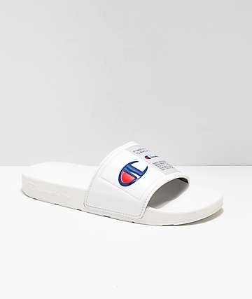 womens white champion slides