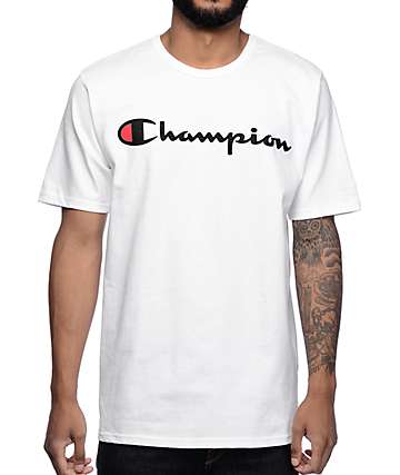 Champion Logo White T-Shirt | Zumiez