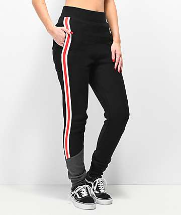 Champion Reverse Weave Black & Grey Colorblocked Jogger Sweatpants