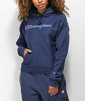 champion hoodie navy blue womens