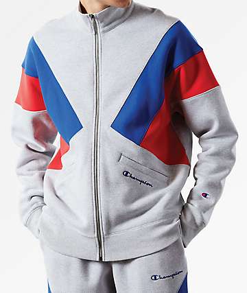 Champion Reverse Weave Colorblock Oxford Grey Track Jacket