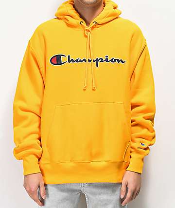 champion hoodie mustard colour