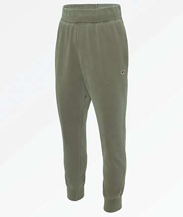 Champion Reverse Weave Pigment Dyed Green Jogger Sweatpants