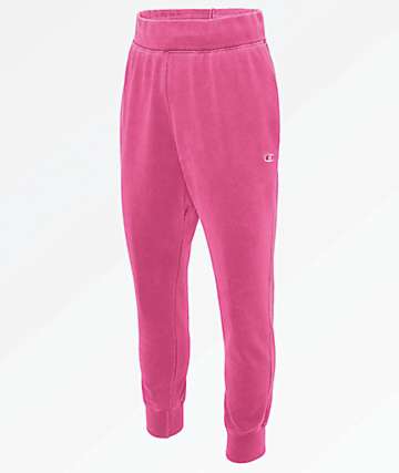 Champion Reverse Weave Pigment Dyed Pink Jogger Sweatpants