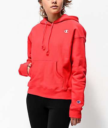 red women's champion sweatshirt