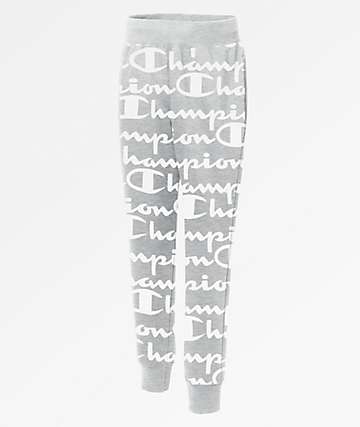 Champion Reverse Weave Script Oxford Grey Jogger Sweatpants
