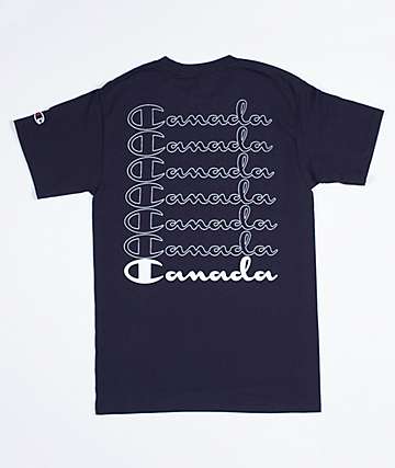Champion x EHLIFE Outline Canada Script Navy & White T-Shirt