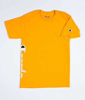 Champion x EHLIFE Vertical Canada Script Gold & Black T-Shirt