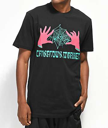 Chinatown Market x Never Made Spinning Webs camiseta negra