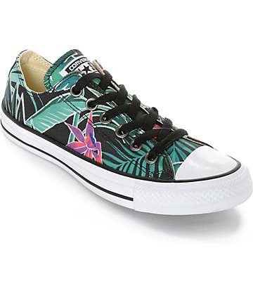 Converse Chuck Taylor All Star Ox Black Floral Print Shoes