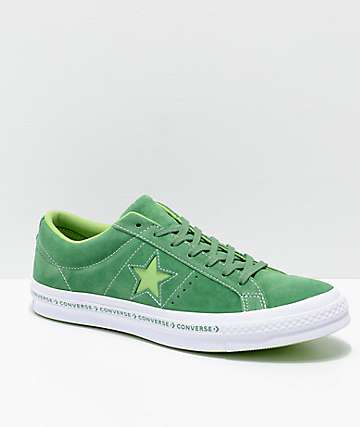 Converse One Star Pinstripe Mint Green, Jade Lime & White Skate Shoes