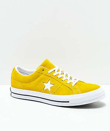 Converse One Star zapatos de skate de ante en color amarillo y blanco