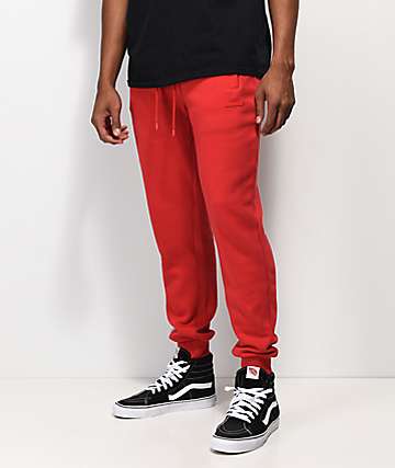 black and red sweatpants