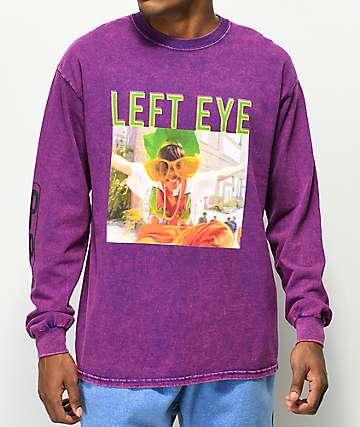 Cross Colours Left Eye Glasses Purple Long Sleeve T-Shirt
