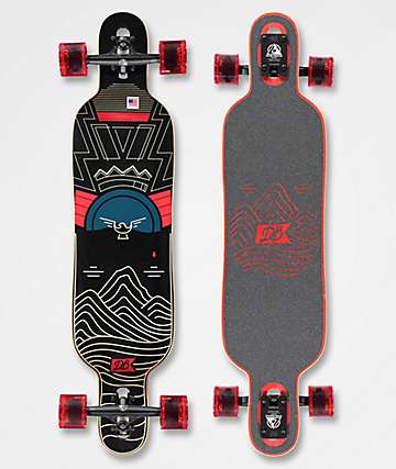 DB Pioneer Red & Black 40" Drop Through Longboard Complete