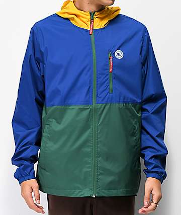 DC Dagup Yellow, Blue & Green Color Block Windbreaker Jacket